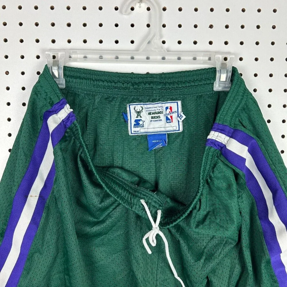Milwaukee Bucks NBA Basketball Shorts Sz XXL Starter Vintage 97 / 98 Team Issued - Picture 4 of 7